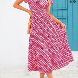 Chic Pink Patterned Mini Dress